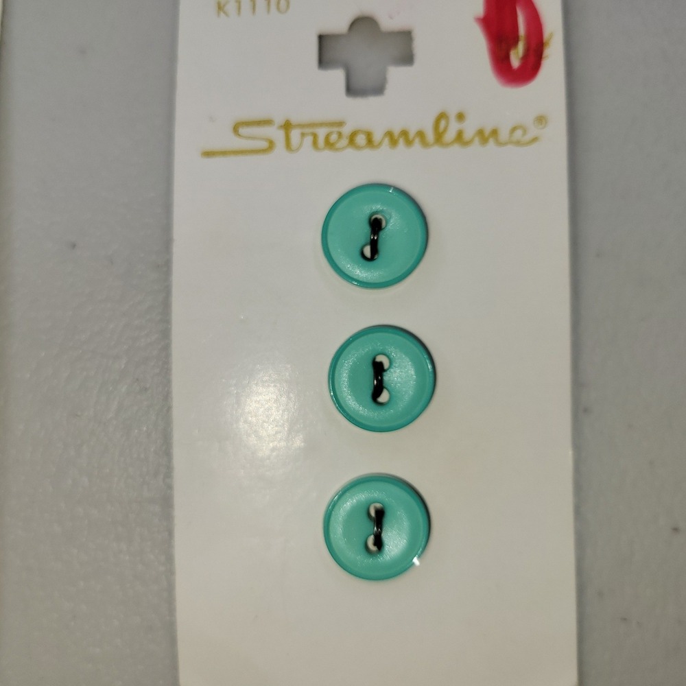 Vintage Streamline Buttons Lot 10 Cards ~ Navy White Aqua Brown Peach - Picture 8 of 8